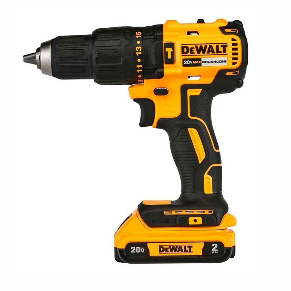 DCD7781D2-K3 Taladro Atornillador Percutor Dewalt 20V 1/2" 2 Bat x 2Ah + Set 18 PCS