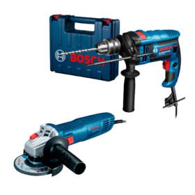 Taladro Percutor Bosch 1/2" GSB 16 RE MP 750W + Amoladora 4.5" GWS 700 700W
