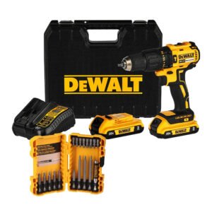 DCD7781D2-K3 Taladro Atornillador Percutor Dewalt 20V 1/2" 2 Bat x 2Ah + Set 18 PCS