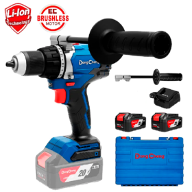 Taladro Atornillador Percutor 1/2" DongCheng DCJZ03-13EM 20V 120Nm 2 Bat x 4Ah Brushless