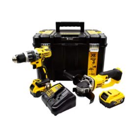 Combo Kit Dewalt DCK209P2T Taladro Atornillador Percutor Dewalt DCD796B + Amoladora Esmeril Angular 4.5" DCG412B + Baul Herramienta