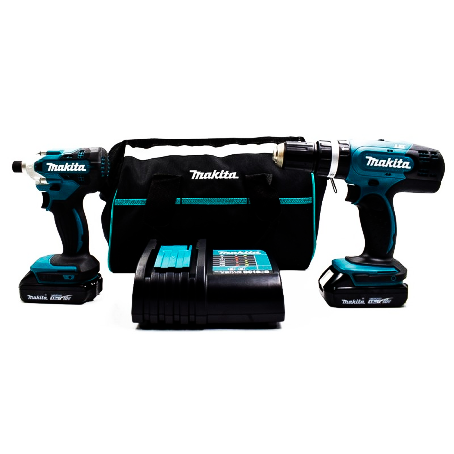 DLX2336SYX Combo Makita 18V LXT Taladro Atornillador Percutor 1/2" + Atornillador de Impacto 1/4" 2 Bat x 1.5Ah + Maleta Lona