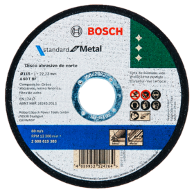 Disco Corte Metal Standard Bonded Bosch 4.5" x 1mm
